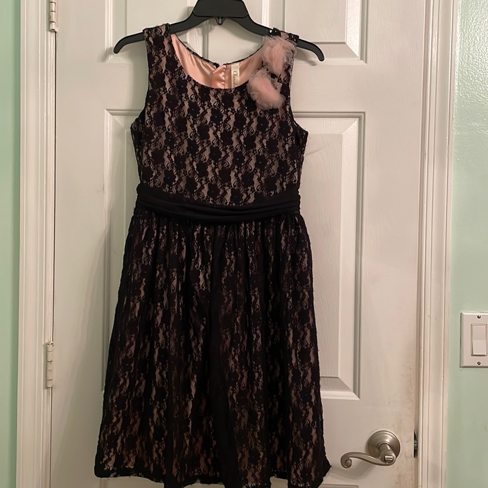 Black and beige lacy dress